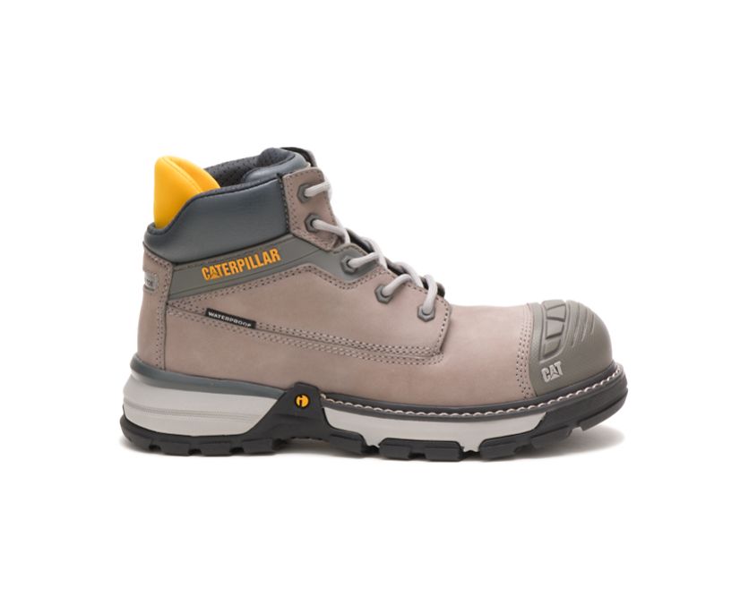 Beige Caterpillar Excavator Superlite Waterproof Nano Toe Safety Boots Caterpillar Womens Boots Outlet